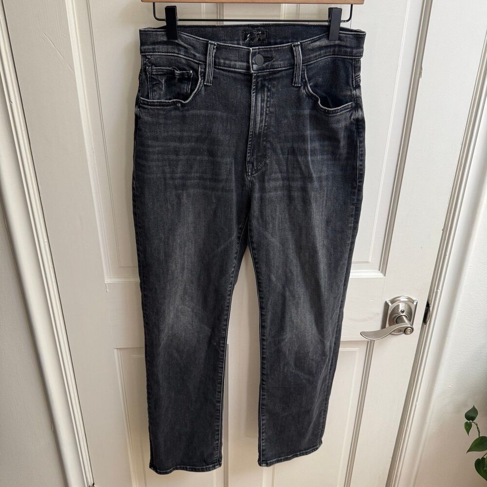 Mother The Ditcher Zip Ankle High Rise Black Jeans in Smoking Section Size 26 - Picture 5 of 10